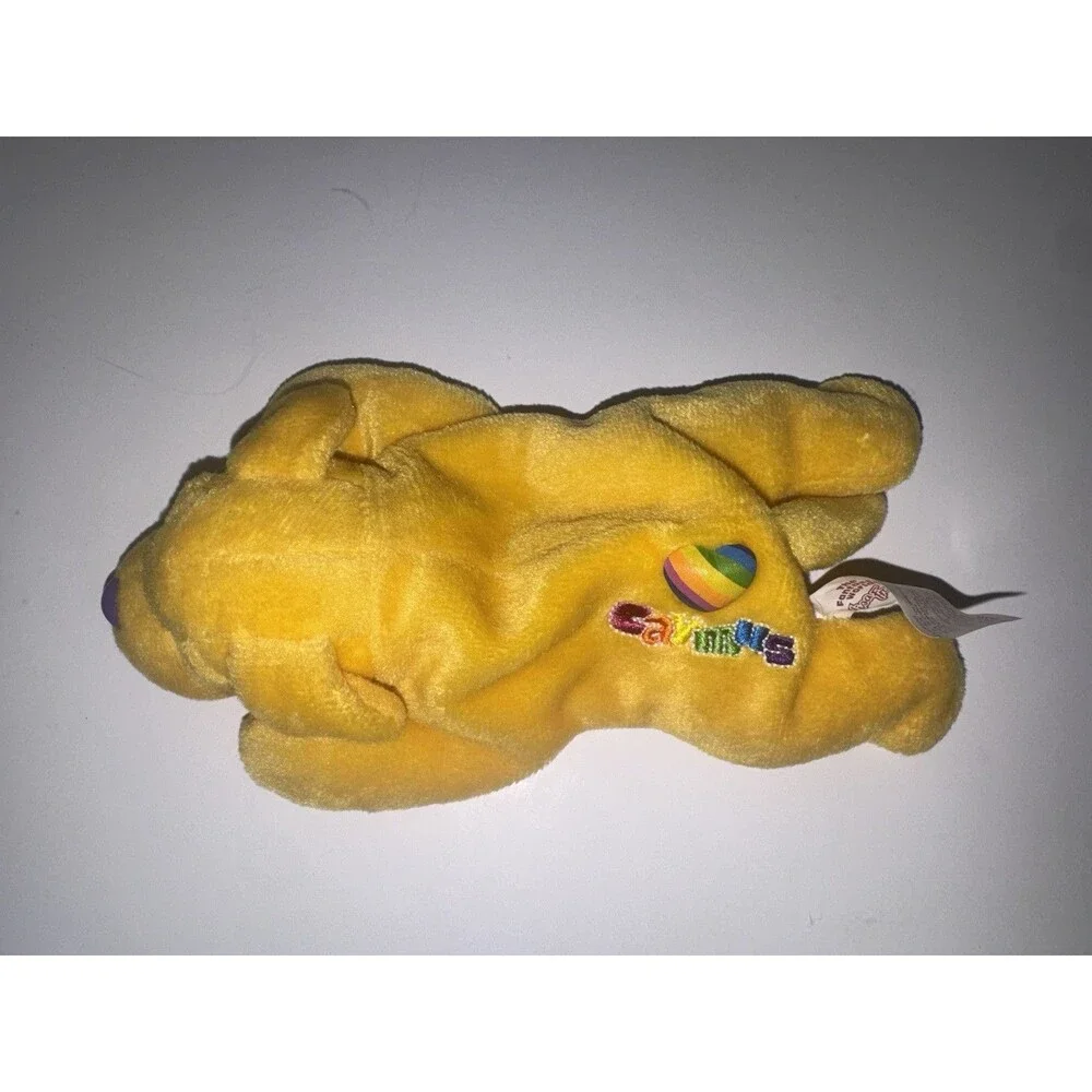 Vintage 1998 Lisa Frank Caymus Yellow Puppy Dog Fantastic Beans Plush 8”